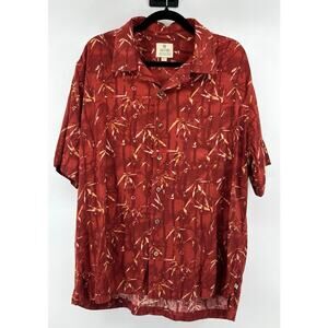 Solitude Men's Silk Button Down Shirt Size L Vacation Resort Wear